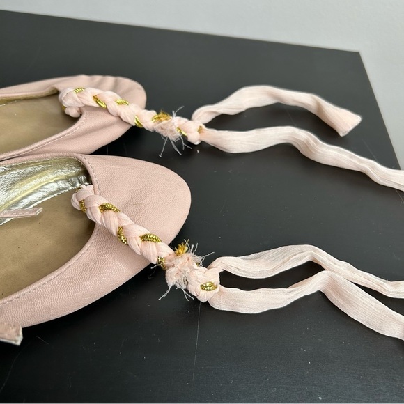 Bold in Ballerina  by atmosphere Pink Ballet Flats with Ankle Ribbon Wrap Size 5 - Picture 8 of 10